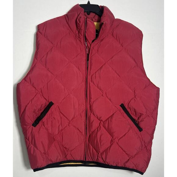 Vintage Neiman Marcus Down Filled Red Vest Unisex Large Packable Travel Bag - Picture 1 of 7